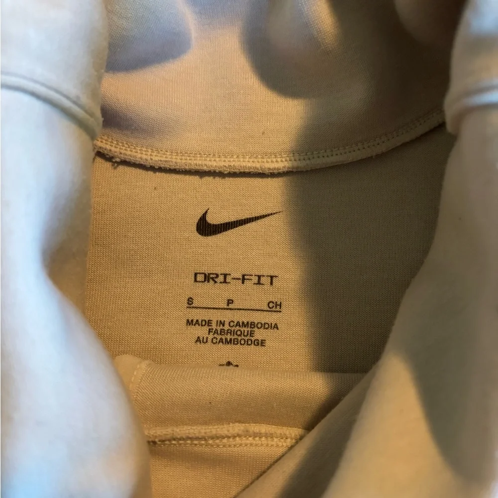 Nike Dri-FIT Cowl Neck Tulip Wrap Front Sweatshirt Beige Oatmeal Maternity